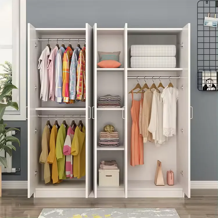 White color modern Fabric Wardrobe Made In saudi Arabia 3 doors