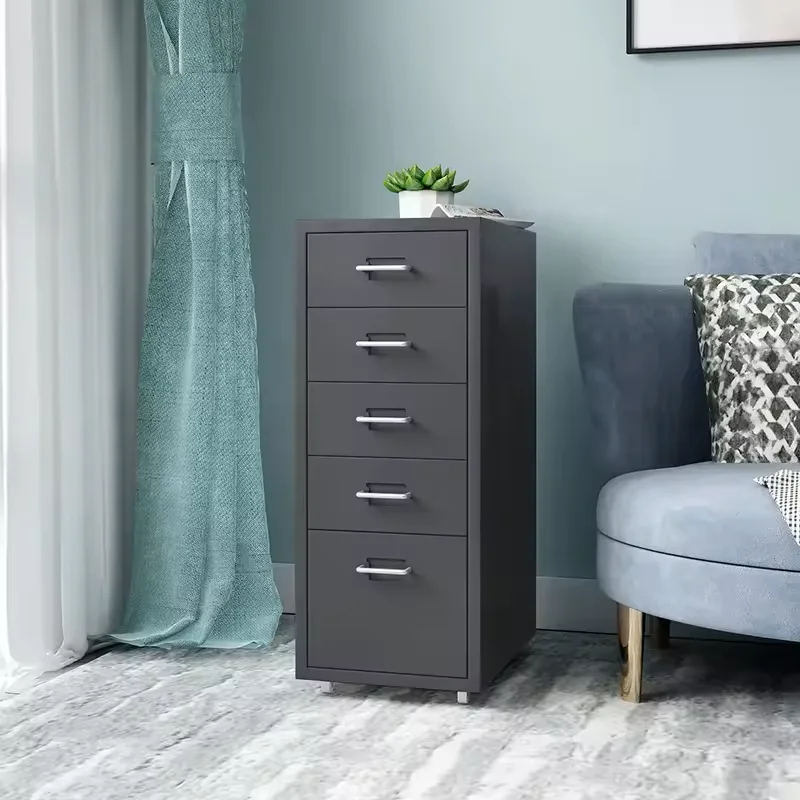 Black color Filing cabinet Made in Metal 0.7mm with Silver color handle