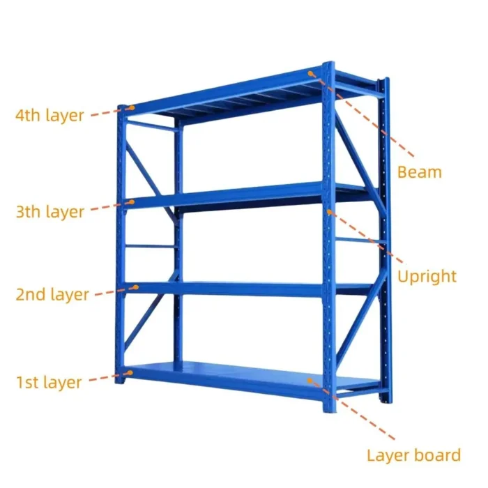 High Quality Medium Duty High Warehouse Shelves with Size