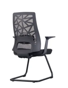 Ergonomic visitor chair with adjustable backrest and cushioned seat in a modern office setting in Saudi Arabia