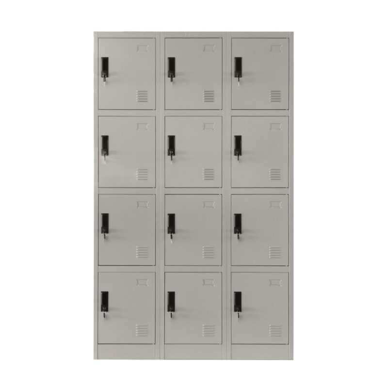 12 door metal locker in a corporate office in Riyadh, providing secure and space-efficient storage for multiple employees