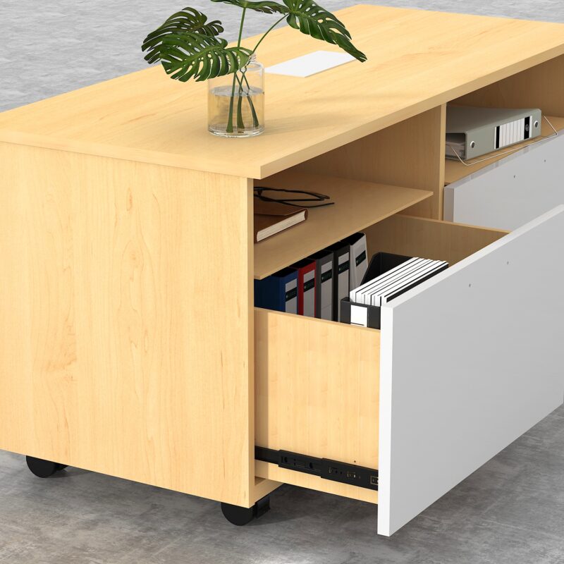 Custom Office Desk for Managers – Modern L-shaped workstation with storage | مكتب مكتبي مخصص للمدراء – تصميم عصري على شكل L مع خزائن