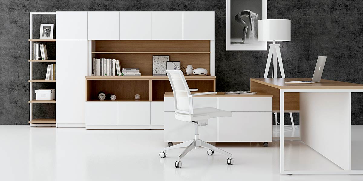 Custom Office Desk for Managers – Modern L-shaped workstation with storage | مكتب مكتبي مخصص للمدراء – تصميم عصري على شكل L مع خزائن